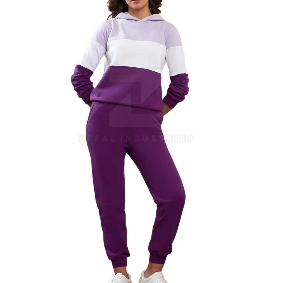 Best Selling Winter Plus Size Hooded Women Tracksuits Contrast Color 100% Cotton Premium Quality Wholesale in Stock — Zefal Industries product photograph 1 of 2