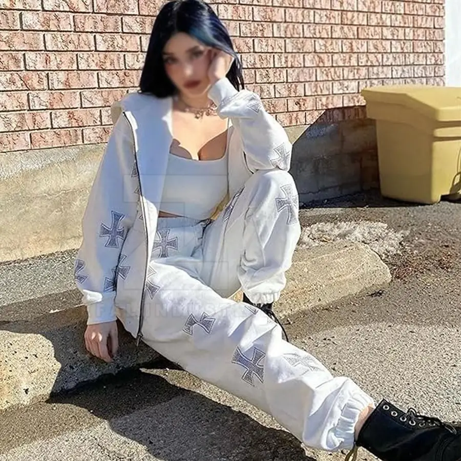Comfortable Wholesale Winter Plus Size Hooded Women Tracksuits 100% Cotton Eco-Friendly Windproof Sets Unique Style New Arrival — Zefal Industries product photograph 2 of 2