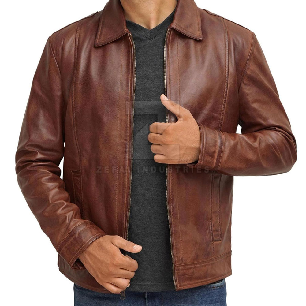Men's Casual Leather Jacket — Zefal Industries product photograph 1 of 2