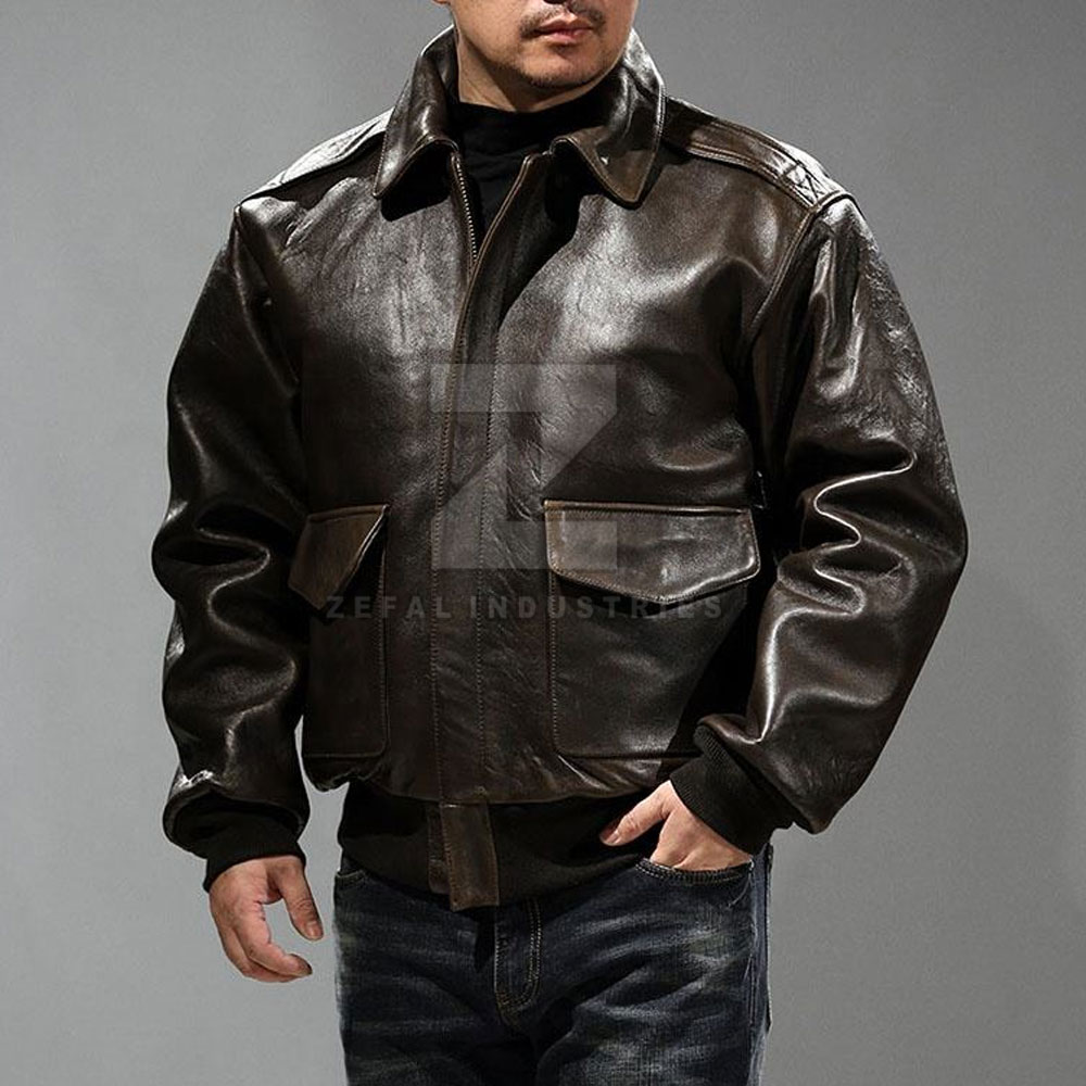 Leather Bomber Jacket — Zefal Industries product photograph 2 of 2